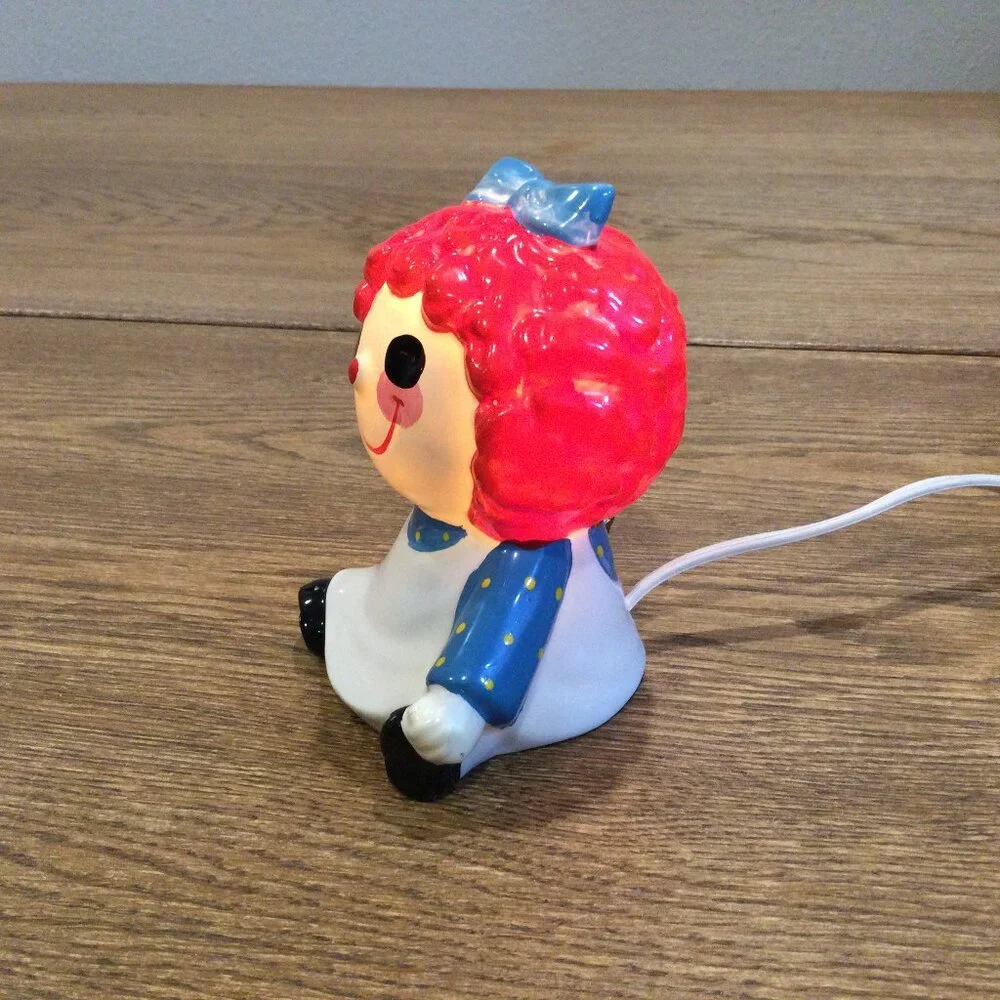 Vintage Raggedy Ann Ceramic Figurine Night Light